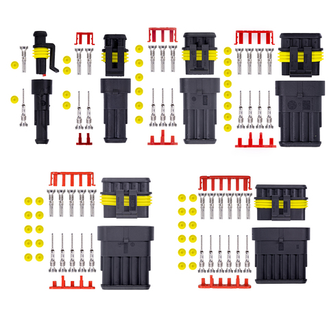 5sets 1/2/3/4/5/6 Pin Way AMP Tyco Super Sealed Automotive Wire Connector Electrical Plug Terminals for Cars ► Photo 1/6