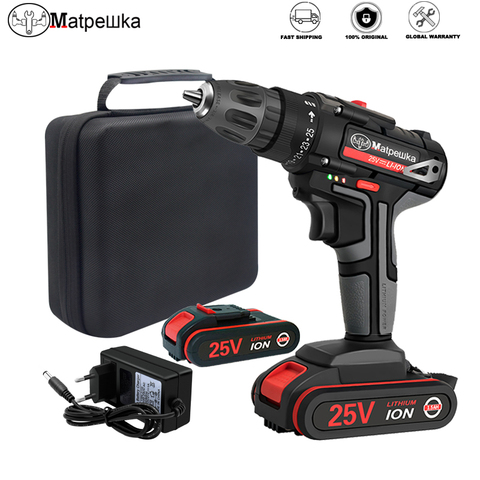 25V Household Cordless Electric Screwdriver Hand-held Electric Drill  Rechargeable Lithium Battery Electric Tools Cloth Bag +Gift - Price history  & Review, AliExpress Seller - matpewka electric tools Store