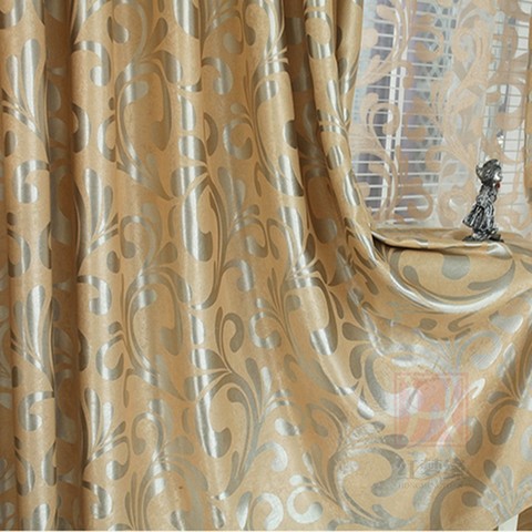 European Double jacquard curtain for living room thickening blackout curtains Embossed pattern tulle curtains for bedroom window ► Photo 1/6