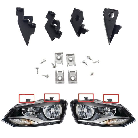 Car Headlight Bracket Mount Holder Clips Screws Repair Kit Durable Left + Right 6R0998226 6R0998225 For VW Polo 2009-2017 ► Photo 1/6