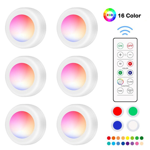 Dimmable Touch Sensor LED Closet Night Lights 16 Colors RGB Under Cabinet Lighting Wireless Dimmable Wardrobe stair wall lamp ► Photo 1/6