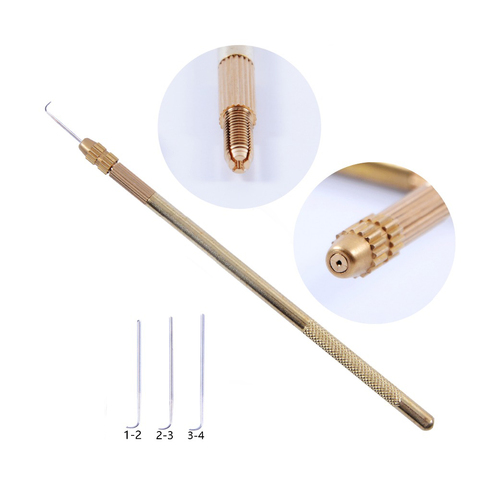 Hot Selling Hair Extension Tools 1 Set Professional Bronze Ventilating Holder And Ventilating Needles For Lace Wigs (1Pcs+3Pcs) ► Photo 1/6