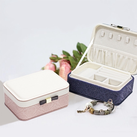 New High-end Jewelry Box Fashion Travel Portable Necklaces Rings Earrings Jewelry Packaging Display Box Christmas Gifts ► Photo 1/1