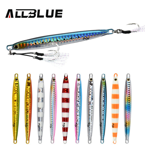 ALLBLUE SLOWER Long Metal Jig Fishing Lure Slow Cast Jigging Spoon 20G 30G  40G 60G Artificial Shore Lead Metal Bait Sea Tackle - Price history &  Review
