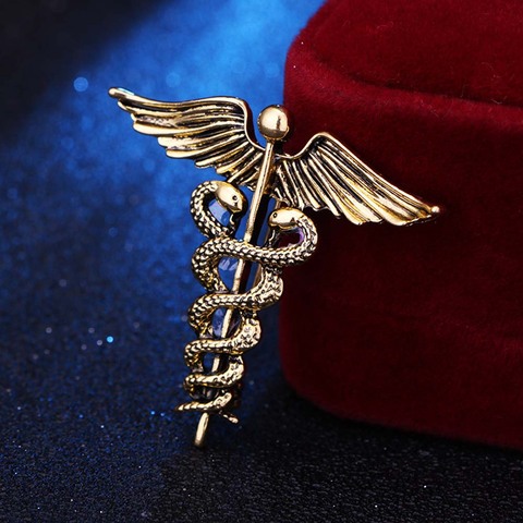 Fashion Retro Angel Wings Men's Badge Brooch Pin Snake Brooches Lapel Medal Women Shirt Collar Clothing & Accessories ► Photo 1/6