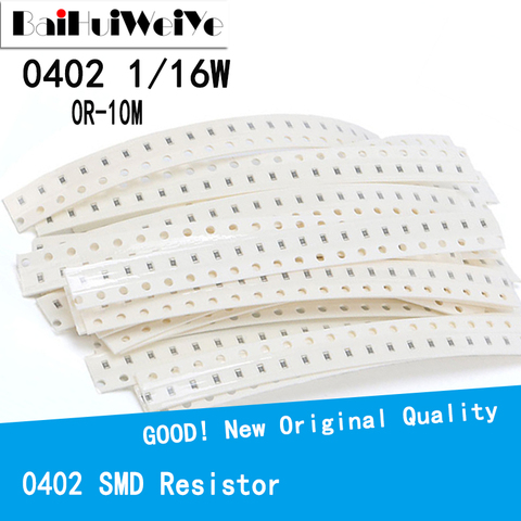 100PCS/LOTE 0402 SMD Resistor 0R-10M 1/16W 0 1 10 100 150 220 330 ohm 1K 2.2K 10K 100K 0R 1R 10R 100R 150R 220R 330R ► Photo 1/5