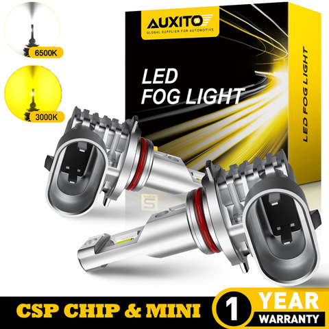 AUXITO 2x H11 H10 LED Yellow 3000K White 6000K Fog Lights Canbus CSP LED H8 H16JP Car DRL Lamp For VW Passat B5 B6 B7 Golf 4 5 6 ► Photo 1/6