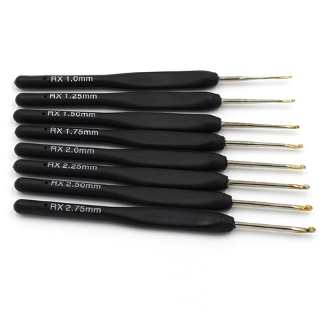 8Pcs / set Black Knitting Needles Plastic Handle Crochet hooks for Knit DIY Craft Loom Tool Weaving Kit Braid ► Photo 1/6