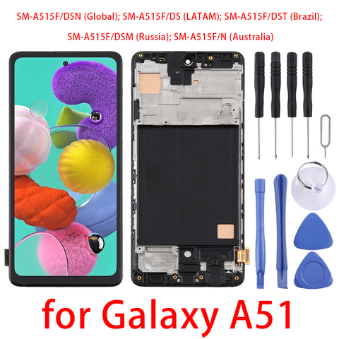 6.3″For Samsung Galaxy A51 Display LCD Screen&Digitizer Full Assembly&Frame For SM-A515F/DSN SM-A515F/DS SM-A515F/DST SM-A515F ► Photo 1/5