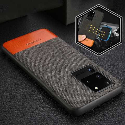 Fabric Magnetic case For samsung s20 ultra s10 s9 s8 plus a51 a71 a40 back cover business Case For samsung galaxy note 20 ultra ► Photo 1/6