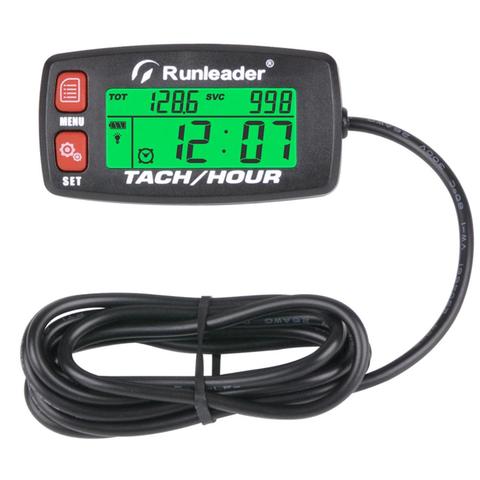 Inductive Tachometer Gauge Alert RPM Engine HM032B Hour Meter Backlit Resettable Tacho hour meters for Motorcycle ATV Lawn Mower ► Photo 1/6