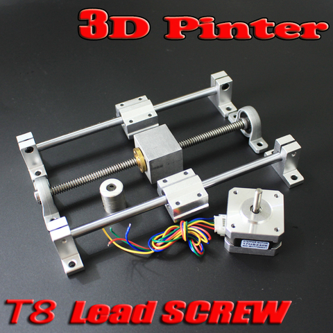 3D Printer guide rail sets T8 Lead screw 100 200 300 400 500mm + linear shaft +KP08 SK8 SC8UU+ nut housing +coupling+ 2408 motor ► Photo 1/3