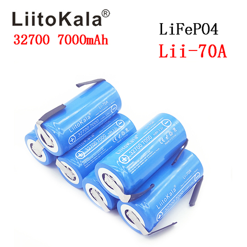 12PCS LiitoKala 32700 3.2v 7000mAh lifepo4 rechargeable battery cell LiFePO4 5C discharge battery for Backup Power flashlight ► Photo 1/5