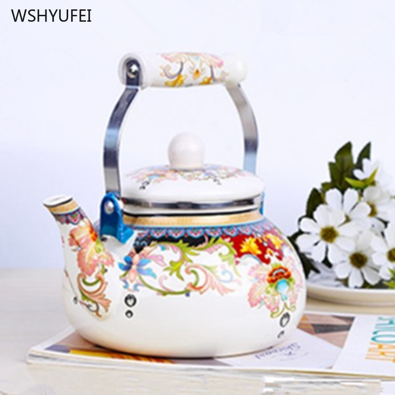 1.1L/1.7L/2.5L Porcelain Enameled Kettle Home Thickened Enamel