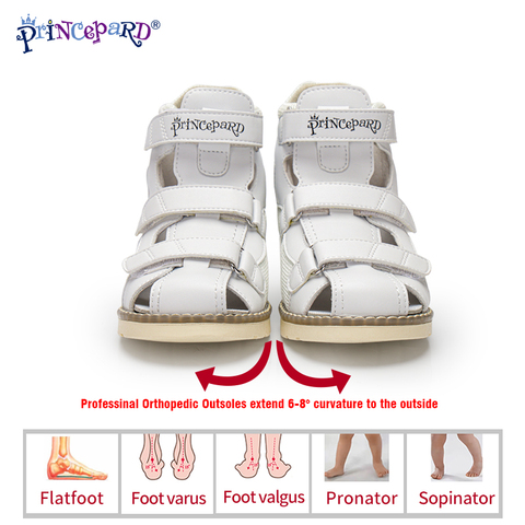 Princepard Orthopedic Leather Shoes for children 2022 Summer Toddler Kids Girls Sandals Non-Slip Amortizing Sole and Thomas Heel ► Photo 1/6
