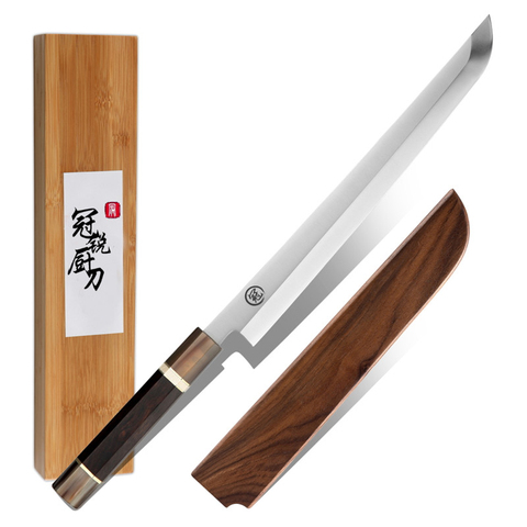 Grandsharp Premium Japanese Kitchen Knife Sakimaru Chef Knife 8cr18mov Steel Tuna Cutting Professional Tool Saya Scabbard  Gift ► Photo 1/6