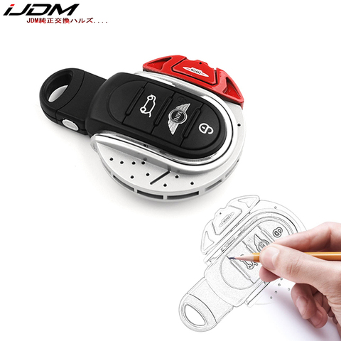 iJDMTOY Red JCW Brake Disk Shape Key Fob Shell Cover For MINI Cooper 3rd Gen F55 F56 F57 F54, Gen2 F60 Countryman Smart Key ► Photo 1/6