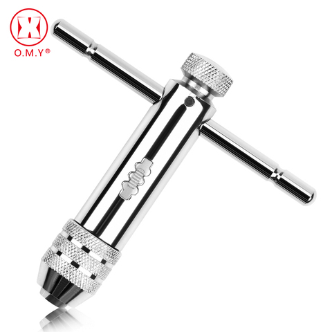 T Bar Handle Ratchet Tap Holder, Adjustable Tap Wrench with 5pcs