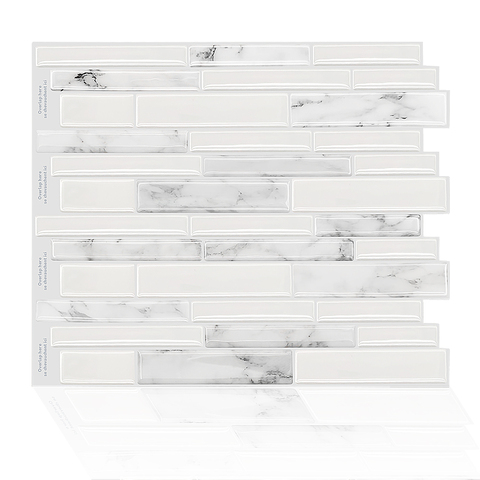 Waterproof Self Adhesive Vinyl Tile Wall Sticker DIY Peel and Stick Backsplash Kitchen Home Decor ► Photo 1/6
