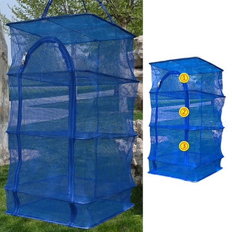High Quality 3 Layer Outdoor Hanging Drying Tableware Food Dry Net Shelf Hang Cage Fish Rack ► Photo 1/6