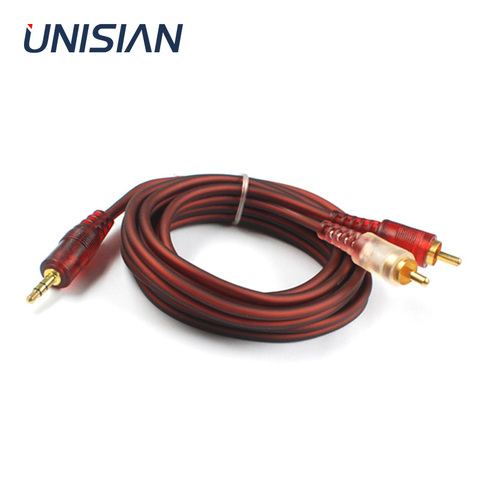 UNISIAN RCA 3.5mm Audio Signal Cable 2 RCA Male to 3.5 mm Male Audio line 1.5M Aux jack Cables for Home Theater DVD Amplifier ► Photo 1/6