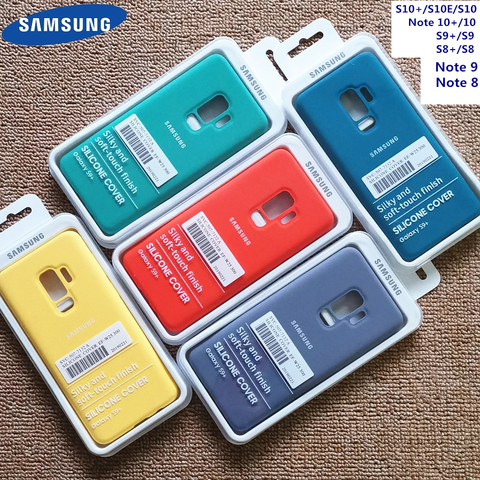 Samsung Liquid Silicone Cover Silky Shell Case Galaxy S10+ S10E S8 S9 S10 S20 Plus Ultar Note 8 9 10 20  Ultar Plus ► Photo 1/5