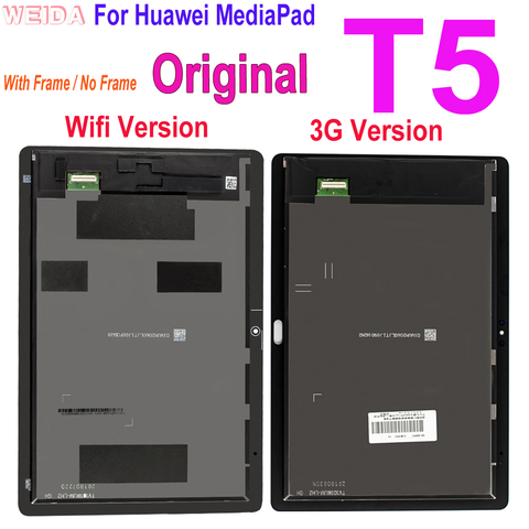 With Frame T5-10 LCD For Huawei MediaPad T5 10 AGS2-L09 AGS2-W09 AGS2-L03  AGS2-W19 LCD Display Touch Screen Digitizer Assembly