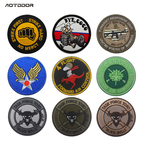 Air Force BACK HAND kangaroo Bull Embroidery  Patches Badges Emblem military Army 8cm Accessory Hook and Loop Tactical ► Photo 1/1