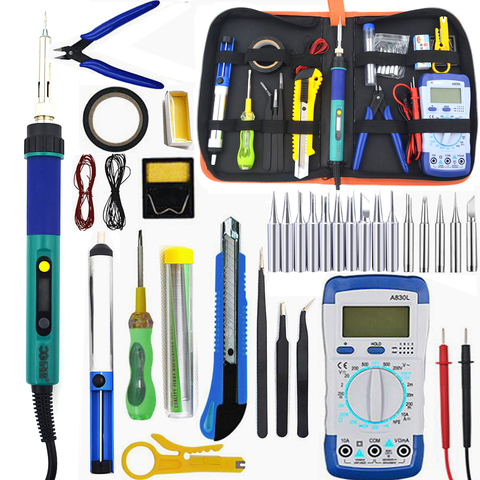 CXG936d 60W Temperature Electric Soldering Iron Kit Soldering Iron kit With Multimeter Desoldeirng Pump Welding Tool 110v 220v ► Photo 1/6