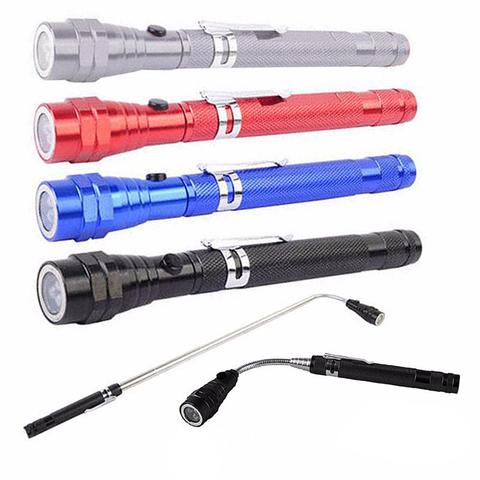 3-LED Magnetic Flashlight Pen Torch Retractable Free Bending Car Repair Light Small Pocket Linterna for Professional Working ► Photo 1/6