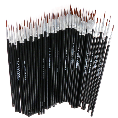 10PCS Paints Brushes Wood Fine Paint Brush Line Drawing Pens for