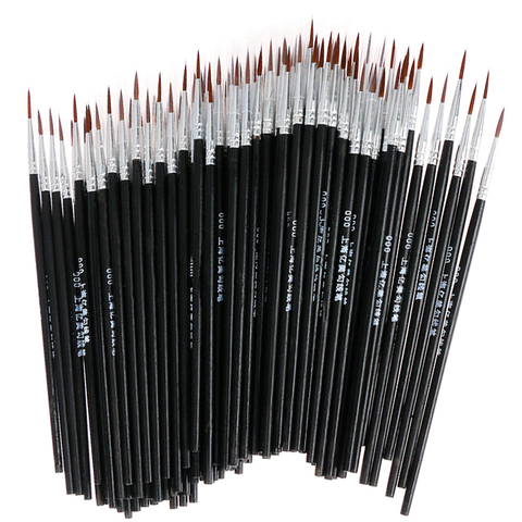 10PCS Paints Brushes Wood Fine Paint Brush Line Drawing Pens