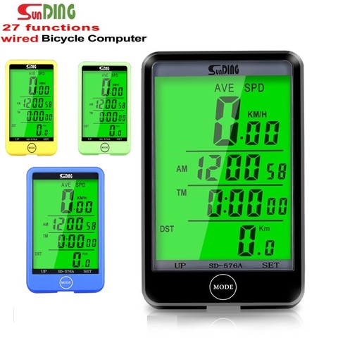 Sunding Bike Wired Computer Speedometer Odometer Cycling Bicycle Waterproof Measurable Temperature Clock Sports Accessories 576A ► Photo 1/6