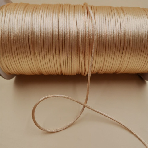 2mm R734 Beige Chinese Knot Line Cord Silk Satin Nylon Cord for DIY String Necklace Bracelets 20meters Lot ► Photo 1/6