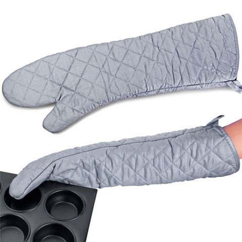 58cm Oven Gloves Long Oven Mitt Kitchen Glove BBQ Heat-resistant Cotton Cooking Barbecue Baking Tools Kitchen Accessories ► Photo 1/6