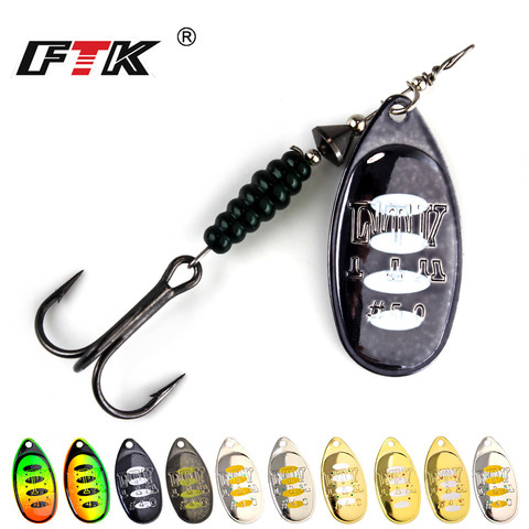 FTK Fishing Lure Willow Spinner Bait 8.4g12.5g14.7g Copper Size 3#-5# With 35647-BR Treble Hook 2#-1/0# hard lure ► Photo 1/6