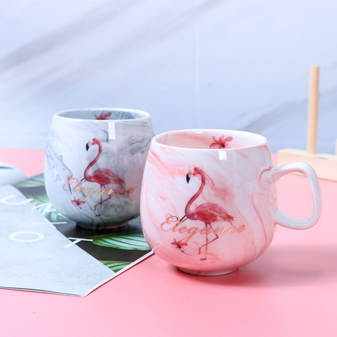 Flamingo Coffee Mugs Ceramic Mug Travel Cup Cute Cat Foot Ins 72*85mm 350ml H1215 ► Photo 1/6