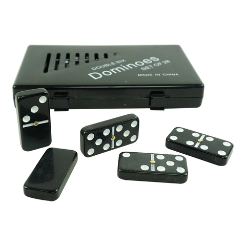 Classic black dominos with white paint domino set from dominoes factory ► Photo 1/6