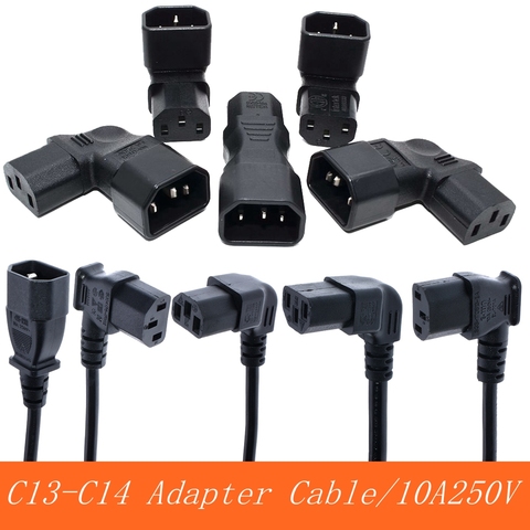 IEC60320 C13 Angle Converter Angle Extension Cable C13 to C14 PDU Up Down Right Angle Power Cables Male to Female AC Power Cord ► Photo 1/6