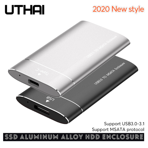 UTHAI T37 MSATA to USB3.0 Aluminum Alloy HDD Enclosure Msata SSD to USB3.1 Type-C HDD Case for 1.8 inch SSD Sata3 HDD Box ► Photo 1/5