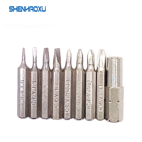 9pcs Slotted  Phillips CR-V precision Bits Set  screwdriver Drill Bit Repair Mobile Phone Camera Computer Bit  PH000-1 SL1-3 ► Photo 1/6