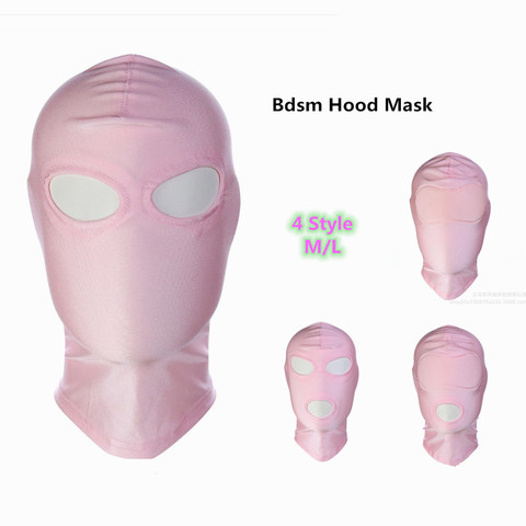 Sexy Costumes of High Elastic Breathable Pink Nylon Headpiece Hood Mask with Open Mouth for Men Women Fetish Bdsm Party ► Photo 1/6