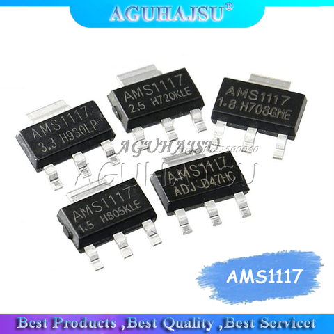 20PCS AMS1117 series AMS1117-3.3V AMS1117-ADJ AMS1117-1.8V AMS1117-1.2V AMS1117-5.0V AMS1117-2.5V AMS1117-3.3 AMS1117-5.0 ► Photo 1/1