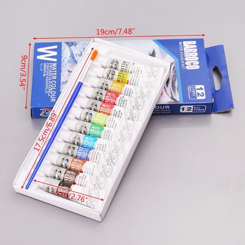 12 Colors Tubes 6ml Paint Tube Drawing Painting Watercolor Pigment Set With Brush Art Supplies ► Photo 1/6