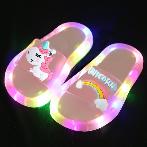 2022 Girl Slippers Children LED  Kids Slippers Baby Bathroom Sandals  Kids Shoes for Girl  Boys Light Up Shoes  Toddler ► Photo 1/2