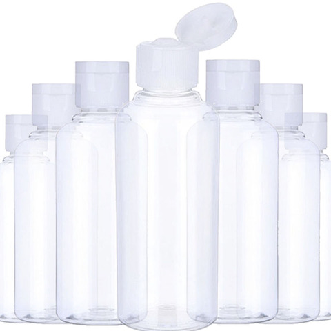 50pcs 10 30 50 60 100ml Empty Transparent Plastic Pack Clamshell Water Bottle Crystal Clear Flip Top Cap Packaging Containers ► Photo 1/6