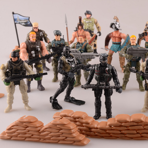 Military Furnishing War Soldiers Model Troops Toy Soldiers Special Forces Suits Weapons Plastic Furnishings ► Photo 1/5