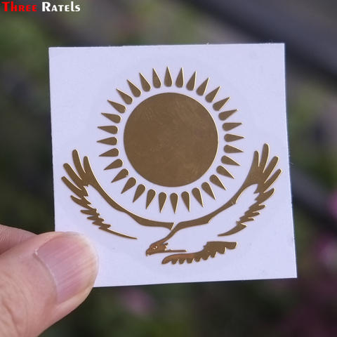  Three Ratels MT-030# 49*55mm 1-2 pieces the flag of Kazakhstan metal golden nickel car sticker auto car stickers ► Photo 1/6