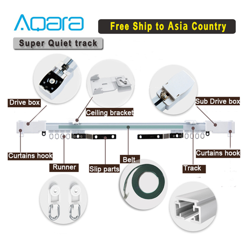 Customizable Super Silent Electric Curtain track for Aqara/Aqara B1 motor Curtain rail control systemfor Zigbee Smart Home ► Photo 1/5