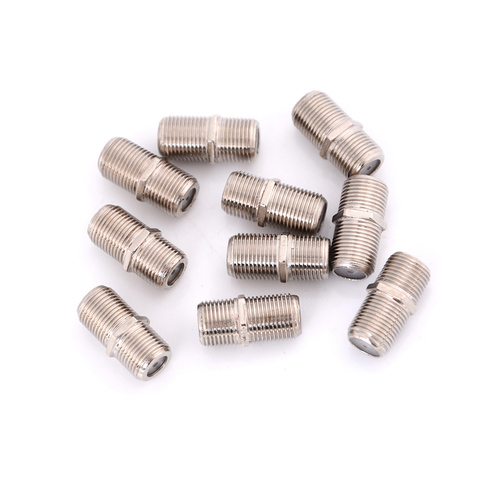 10pcs/Pack F Type Coupler Adapter Connector Female F/F Jack RG6 Coax Coaxial Cable  Used In Video High Quality ► Photo 1/5